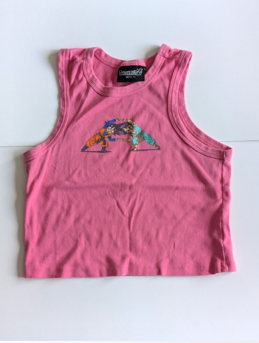 Dragon Ball Z Pink Cropped Tank Top Goten Trunks Fusion Dance Size S